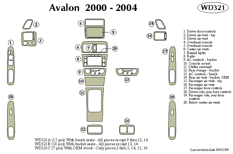 Toyota Avalon Dash Kit by B&I
